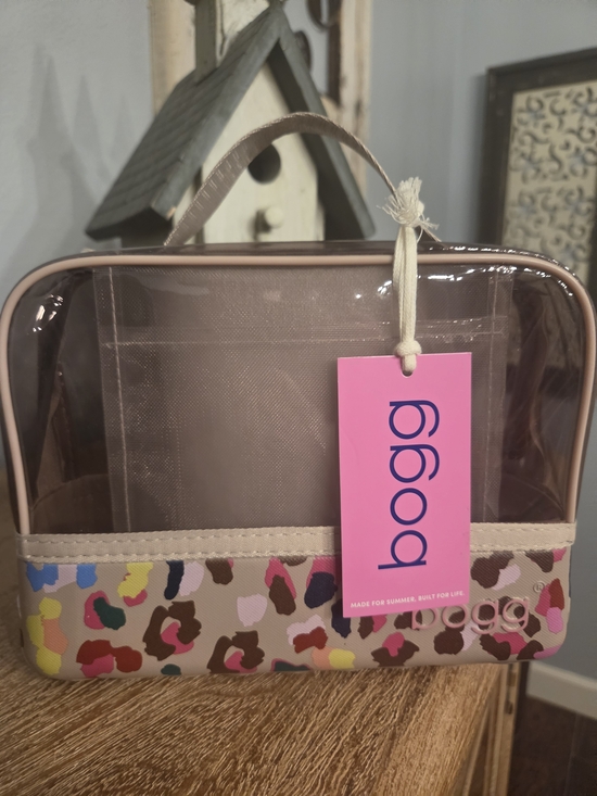 BOGG BAG Handbags - BOGG BAG Neon Jungle Clear Cosmetic Case with Multicolor Leopard Trim